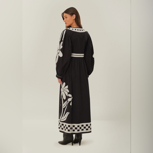 Farm Rio Black Nature Buttoned Maxi Dress - Picture 9 of 12